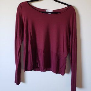 Lightly Used Deep Red Long Sleeve Crop Top